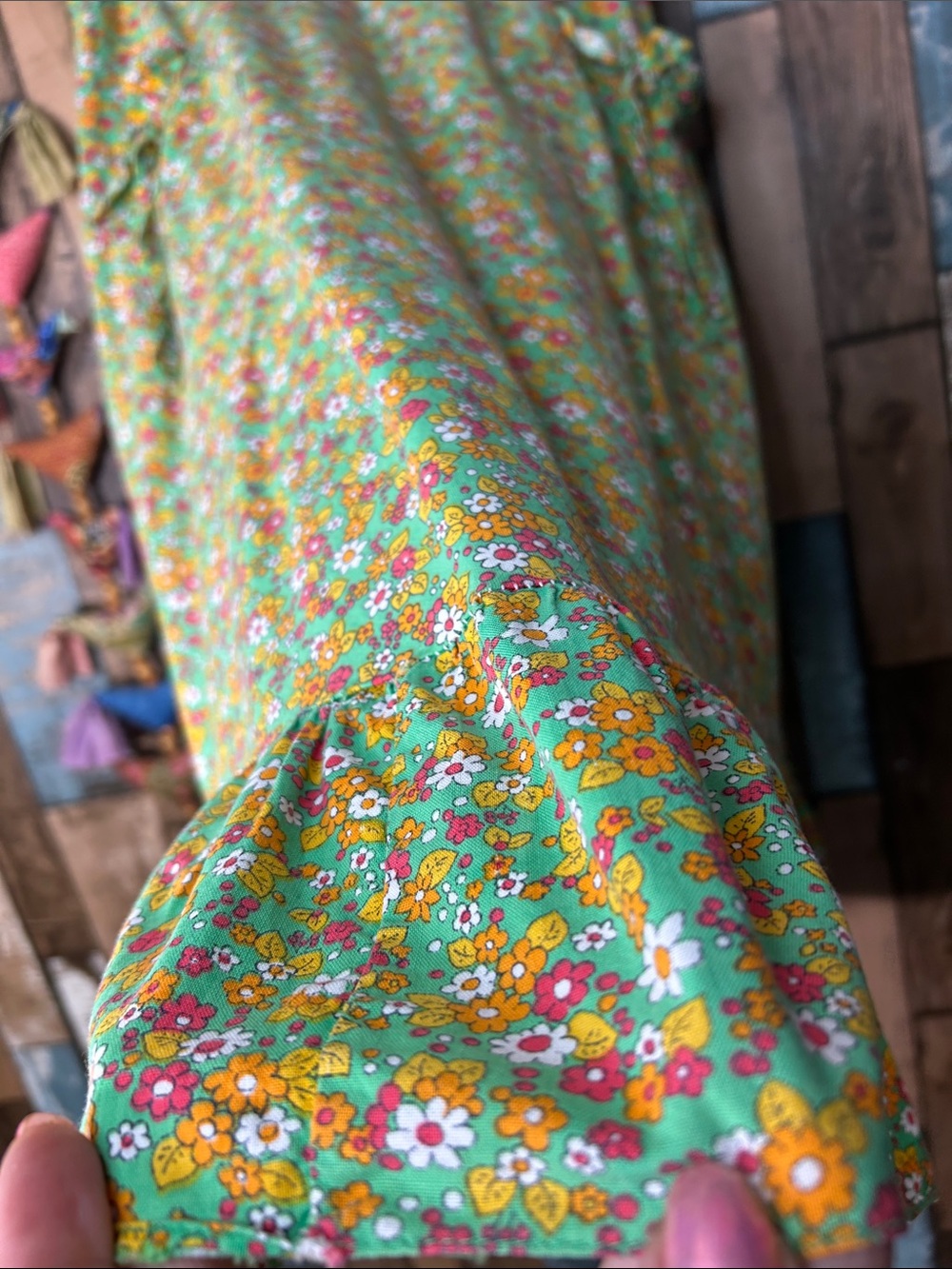 Vintage floral cotton  Skirt with Ruffle Hem - Picture 8 of 15